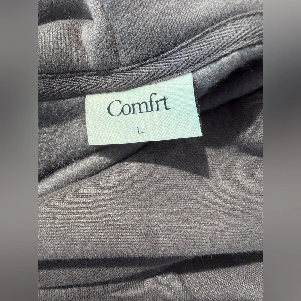 Comfrt Tranquil Hoodie Unisex Lg Charcoal Oversized Heavyweight Kangaroo Pocket - Picture 6 of 12